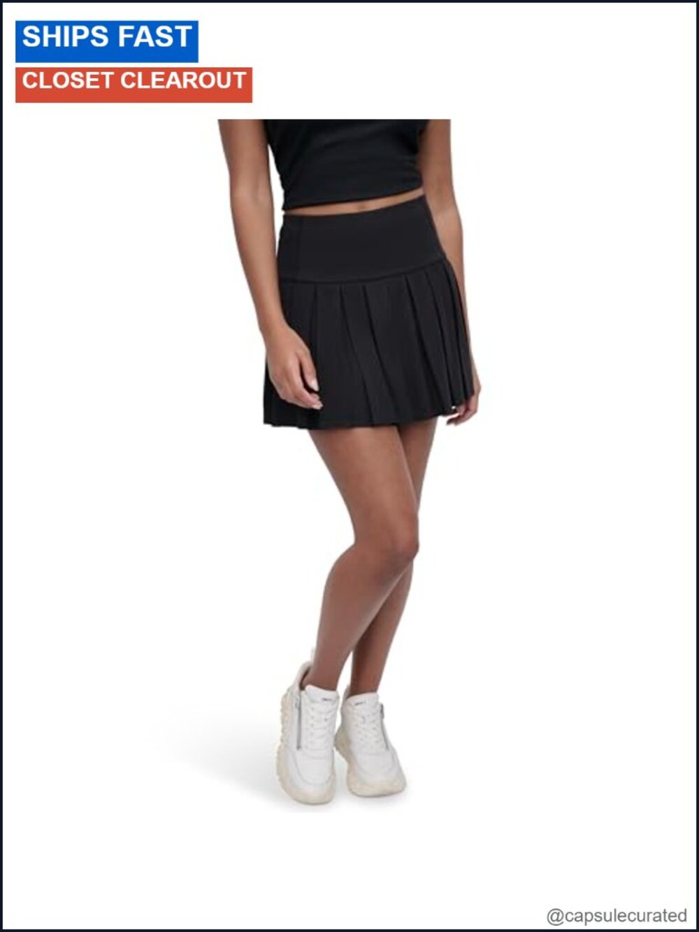 High Waisted Compression Pleated Tennis Skort